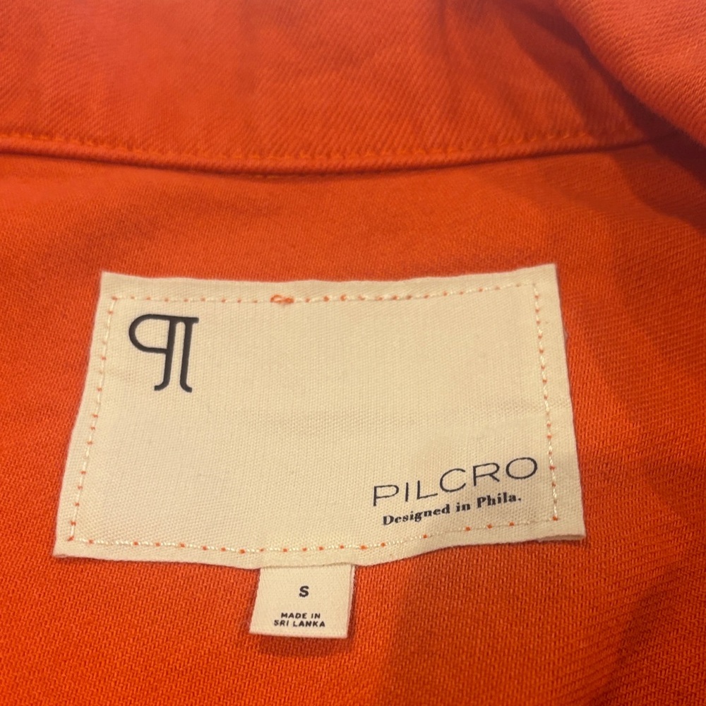 Anthropologie Pilcro Women's Orange Button-Up Belted utility romper Small NEW - Picture 6 of 12
